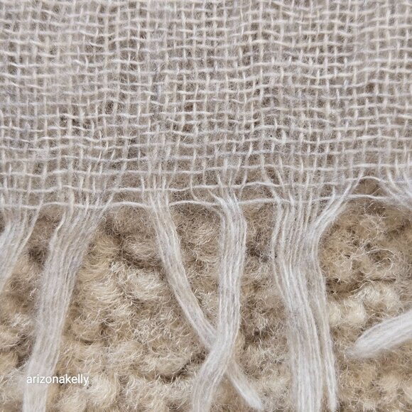 Lightweight Cashmere Scarf Taupe Grey Tan - Picture 7 of 9